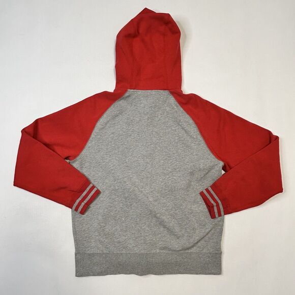 Nike Air Red And Grey Zip Up Hoodie Mens Size Medium Retro Embroidered Logo - Picture 2 of 11